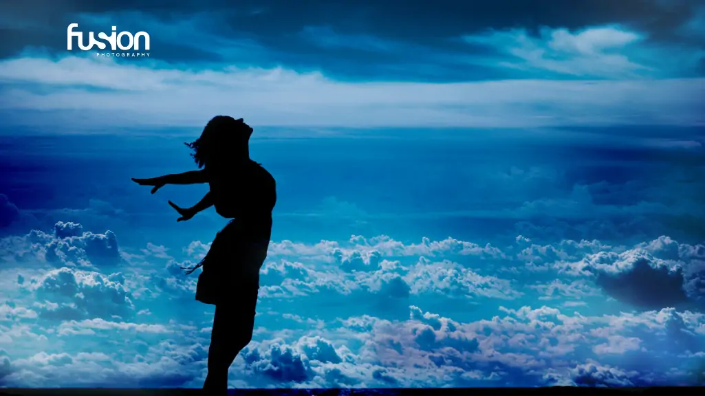 lady on blue sky picture